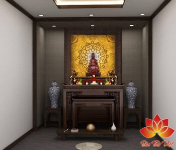 Không gian phòng thờ Phật thanh tịnh, sang trọng