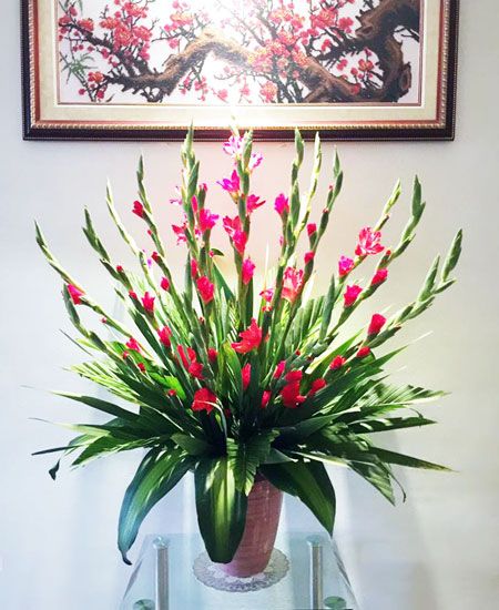 hoa lay ơn - cắm hoa bàn thờ tổ tiên